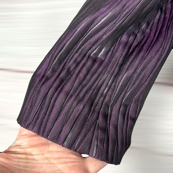 Lafayette 148 Lightweight Purple Textured Short Jacket Blazer Full Zip Front 2 - Picture 8 of 11